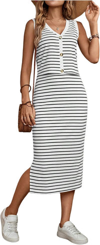 GORGLITTER Women's Skirt Sets 2 Piece Outfits Maxi Skirt and Top Set Vacation Cruise Summer Outfits