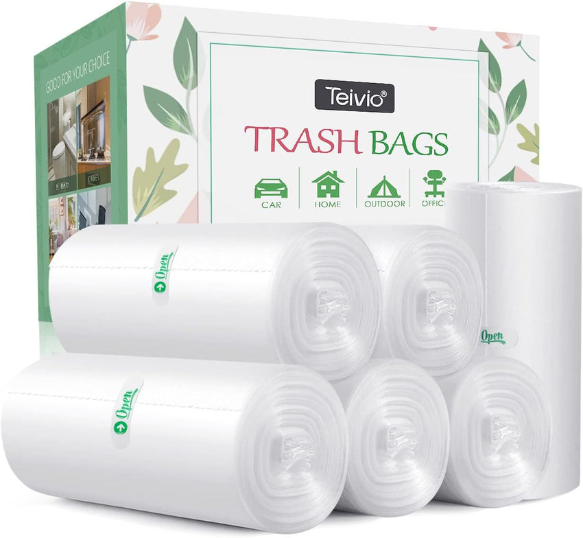 10 Gallon 200 Counts Extra Strong Trash Bags Tall Kitchen Garbage Bags by Teivio, 9 Gallon 10 Gallon,Bathroom Trash Can Bin Liners, Intended for Home,Plastic Bags for office kitchen Garden,Black