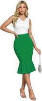 Hybrid & Company Women's Techno/Scuba Stretchy Office Pencil Skirt Made in USA