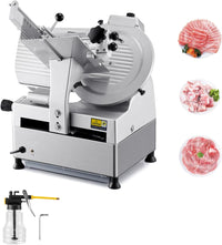 VEVOR Commercial Meat Slicer, 320W Electric Deli Food Slicer, 12 inch Carbon Steel Blade Electric Food Slicer, 350-400RPM Meat Slicer, 0-0.6 inch Adjustable Thickness for Cheese, Veggies, Ham