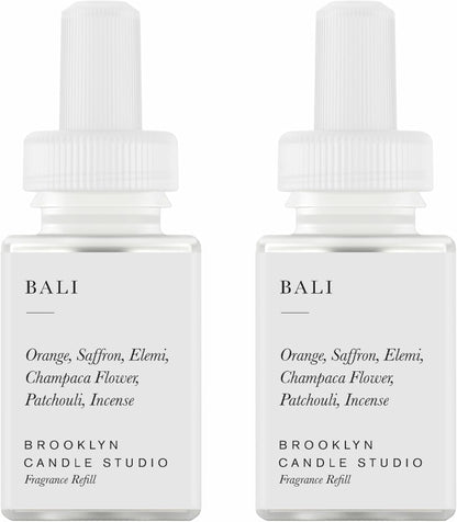 Pura & Brooklyn Candle Studio Home Scent Refill - Smart Air Diffuser - Up to 120-Hours of Luxury Fragrance per Refill - Home Essential - Clean & Safe Diffuser Fragrance - 2 Pack, Santorini
