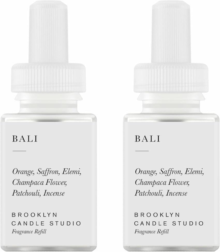 Pura & Brooklyn Candle Studio Home Scent Refill - Smart Air Diffuser - Up to 120-Hours of Luxury Fragrance per Refill - Home Essential - Clean & Safe Diffuser Fragrance - 2 Pack, Santorini
