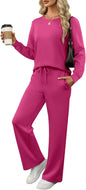 ANRABESS Women's 2 Piece Lounge Sets Casual Travel Outfits Wide Leg Tracksuit Sweatsuits Matching Set 2025 Fall Clothes