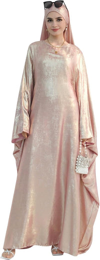 Luxury Dubai Style Abaya and Hijab Set, Breathable Modest Prayer Dress with Belt Loose Fit Muslim Robe