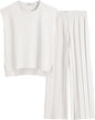 ANRABESS Women 2 Piece Lounge Sets Summer Casual Knit Sweater Vest Pant Set Beach Vacation Airport Clothes 2025 Fall Outfits