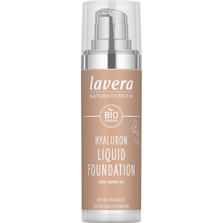 lavera Hyaluron Liquid Foundation - Natural Ivory 01 - Foundation Make Up with Hyaluron & Almond Oil for a Flawless Complexion - Face Make Up - PETA Certified - Vegan - Made in Germany - 1 Fl Oz