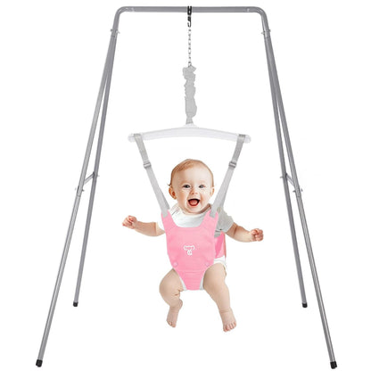 G TALECO GEAR Baby Jumper with Stand, Baby Jumpers and Bouncers, Baby Exerciser Suitable for 6-24 Months, Easy to Assemble & Store Jumper for Baby (Grey)