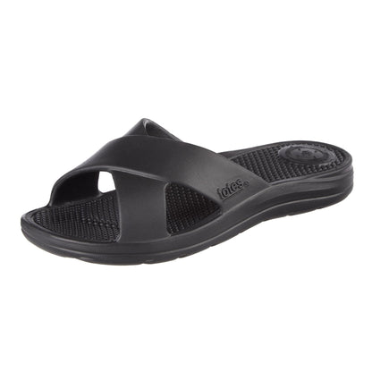 totes Women's Everywear Lightweight Waterproof Ara Cross Slide Sandal, Black, 8 UStotes Women's Everywear Lightweight Waterproof Ara Cross Slide Sandal, Black, 8…