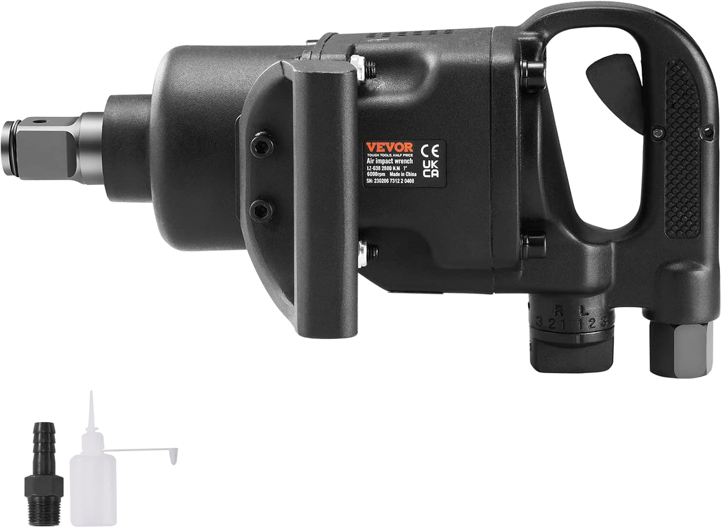 VEVOR 1 Inch Air Impact Wrench, Up to 5175 ft-lbs Beast Reverse Torque Output Pneumatic Impact w/ 8 Inch Anvil for Heavy Duty Machinery/Semi-Truck/Bus