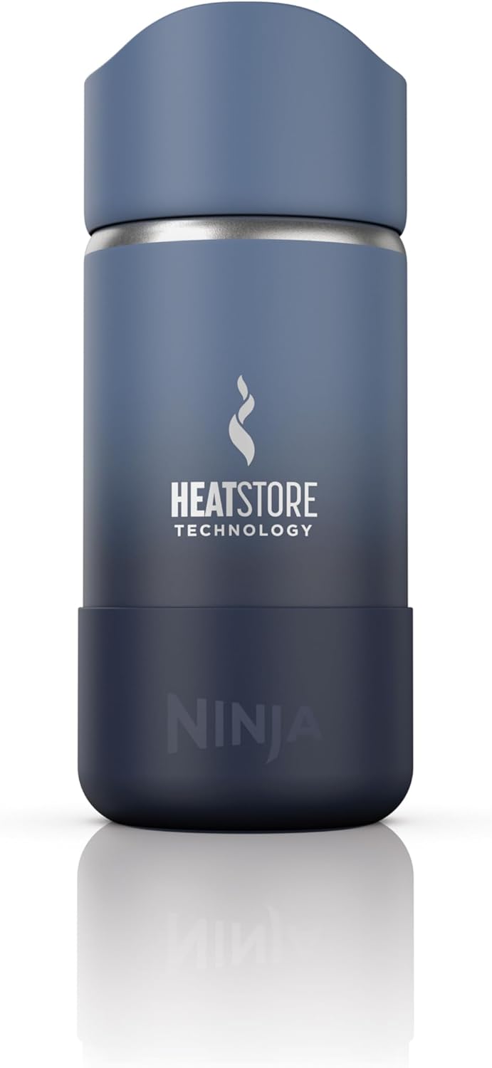 Ninja, Travel Mug, Sip Perfect 16oz, Brings Hot Drinks to Sippable Temperature in Minutes, Stainless Steel, Leak Proof, Dishwasher Safe, Metal, Insulated Tumbler, Ocean Blue, DW1603OB