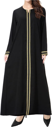 WSPLYSPJY Embroidered Abaya Muslim Dresses for Women Maxi Long Sleeve Prayer Clothes Middle Eastern Kaftans