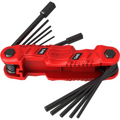 SEDY 32-Piece Hex Key Wrench Set, Metric and SAE Allen Wrenches (0.028-3/8 inch, 0.7-10 mm) L Shape Allen Keys, Chrome Vanadium Steelwith 2x Extension Handle