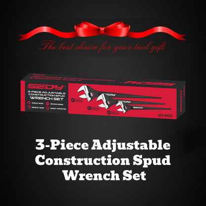 Adjustable Wrench Set Wrenches Sets: 4-Piece 6, 8, 10, 12 Inch Chrome Vanadium Steel Corrosion-Resistant Black Oxide Finish for Automotive Plumbing and Household Repairs