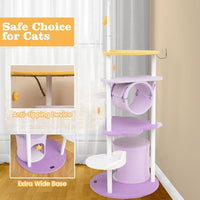 62 Inches Large Cat Tower with Metal Frame and Jumping Platforms - 7DAY'S