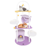 62 Inches Large Cat Tower with Metal Frame and Jumping Platforms - 7DAY'S