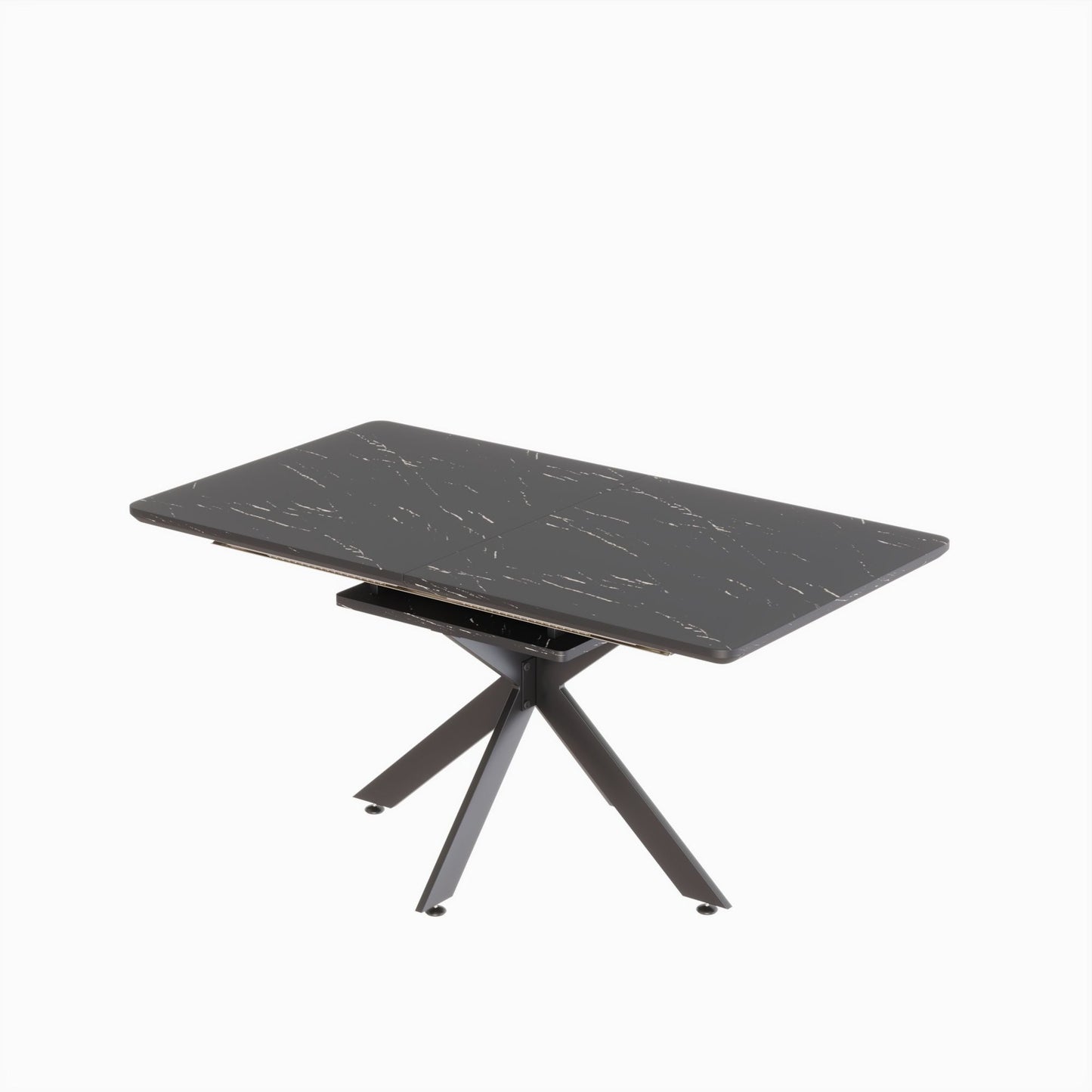 62.4" extendable 78.15" dining Table Set for 6 - 8 Person for Dining Room,C - shaped Tube Soft padded armless dining chair and Very large Dining Room Table Kitchen Table Chair Set with metal Legs - 7DAY'S