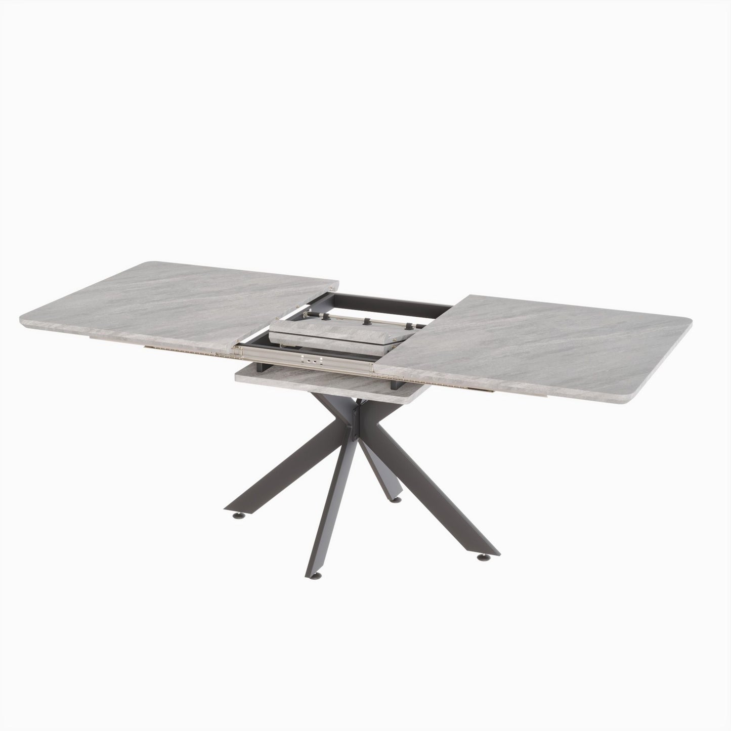 62.4" extendable 78.15" dining Table Set for 6 - 8 Person for Dining Room,C - shaped Tube Soft padded armless dining chair and Very large Dining Room Table Kitchen Table Chair Set with metal Legs - 7DAY'S