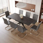 62.4" extendable 78.15" dining Table Set for 6 - 8 Person for Dining Room,C - shaped Tube Soft padded armless dining chair and Very large Dining Room Table Kitchen Table Chair Set with metal Legs - 7DAY'S