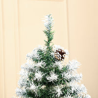 6ft Unlit Snow - Dusted Full Fir Artificial Christmas Tree with Realistic Branches, 61 Pine Cones and 800 Tips - 7DAY'S