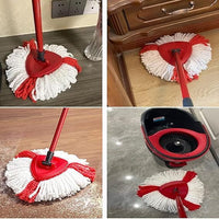 6Pcs Mop Head Replacement For Vileda, O - Cedar, 1 Mop Base, Microfiber Mop Head Replacement, White And Red Color, Triangle Shape - 7DAY'S