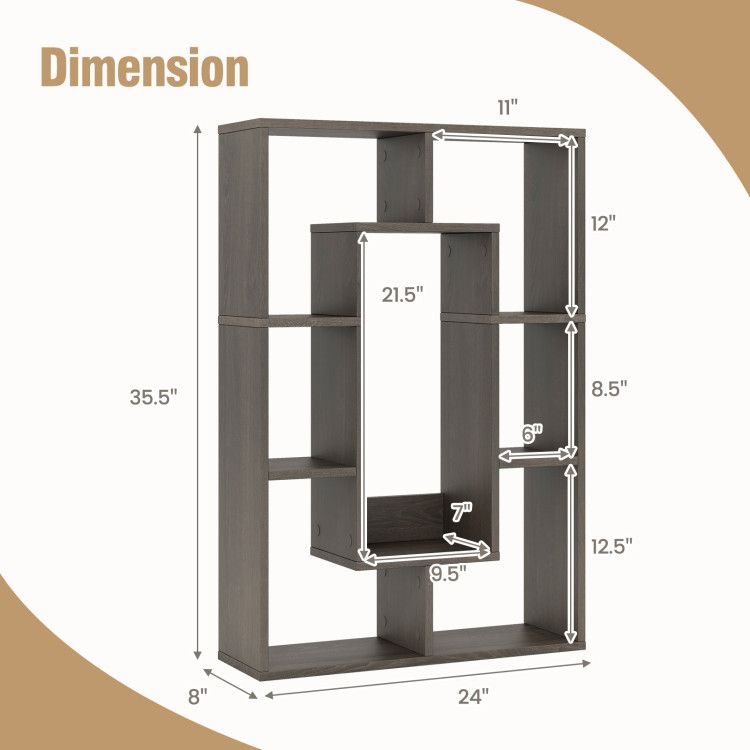 7 - Cube Geometric Bookshelf Modern Decorative Open Bookcase - 7DAY'S