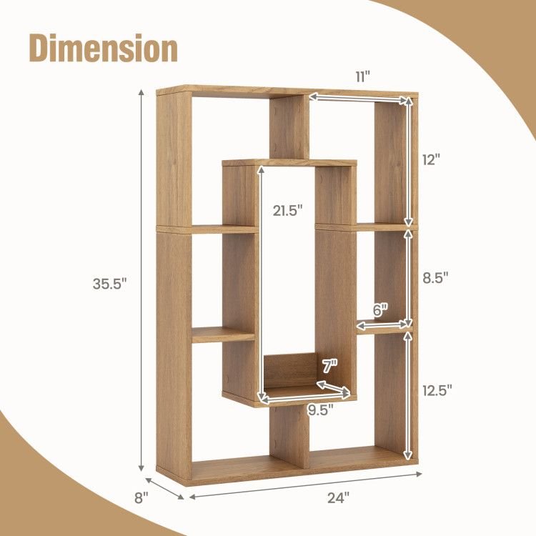 7 - Cube Geometric Bookshelf Modern Decorative Open Bookcase - 7DAY'S