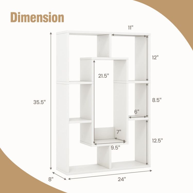 7 - Cube Geometric Bookshelf Modern Decorative Open Bookcase - 7DAY'S