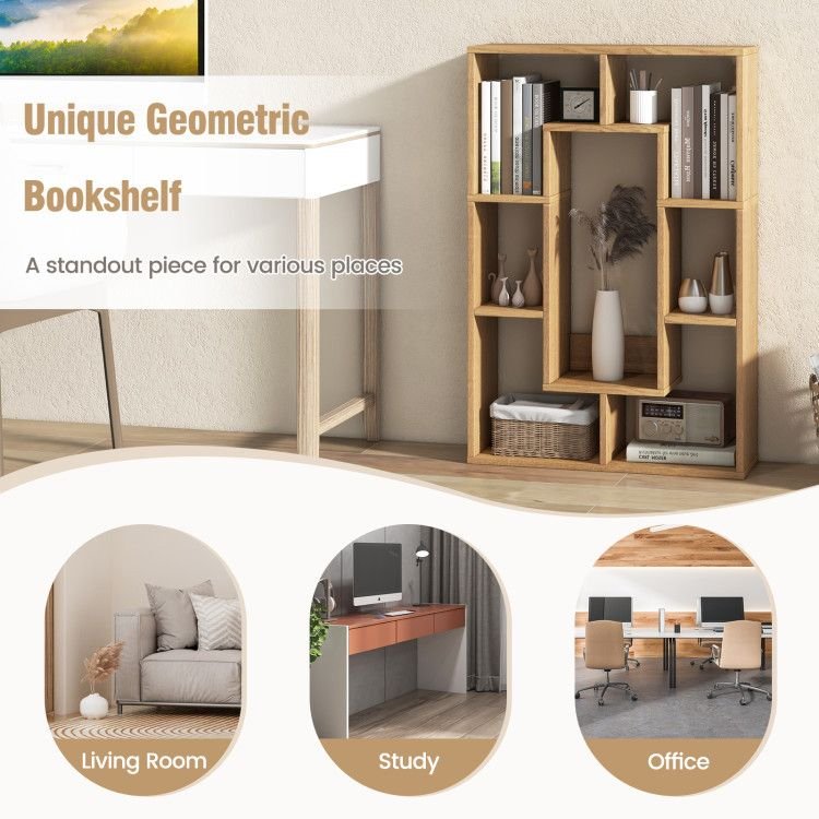 7 - Cube Geometric Bookshelf Modern Decorative Open Bookcase - 7DAY'S