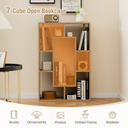 7 - Cube Geometric Bookshelf Modern Decorative Open Bookcase - 7DAY'S