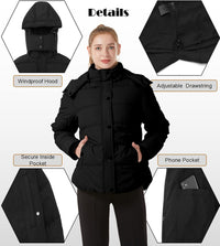 GGleaf Women's Winter Coats Quilted Puffer Jacket Warm Snow Coat with Removable Hood