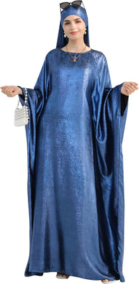 Luxury Dubai Style Abaya and Hijab Set, Breathable Modest Prayer Dress with Belt Loose Fit Muslim Robe