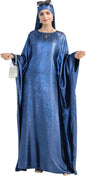 Luxury Dubai Style Abaya and Hijab Set, Breathable Modest Prayer Dress with Belt Loose Fit Muslim Robe