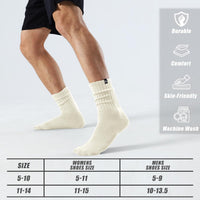 Scrunch Slouch Crew Socks Retro Ribbed Cotton Cushioned 3 Pack Boot Sneaker Gym Cozy Calf Socks For Men & Women