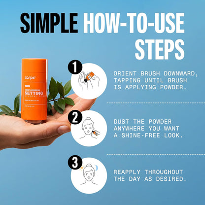 Carpe ~NEW~ Sweat Absorbing Translucent Mineral Powder - Mess-free Loose Powder Makeup That Controls Oil & Sweat Shine - Makeup Setting Powder For Oily Skin - Matte Finish Gentle on Skin