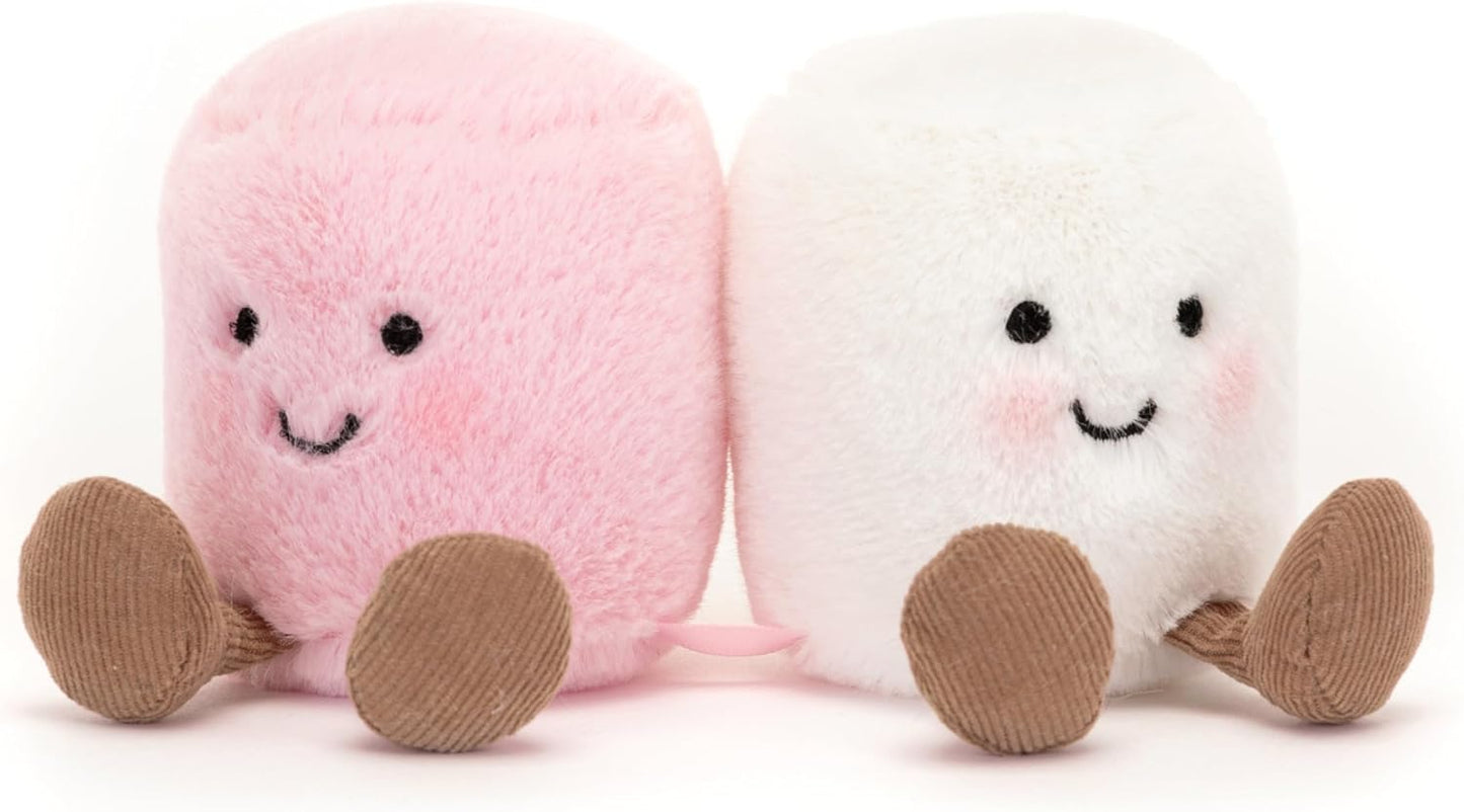 Jellycat Amuseables Pink and White Marshmallows Stuffed Toy, 3.5 inches | Food Plush | Fun Gift Idea