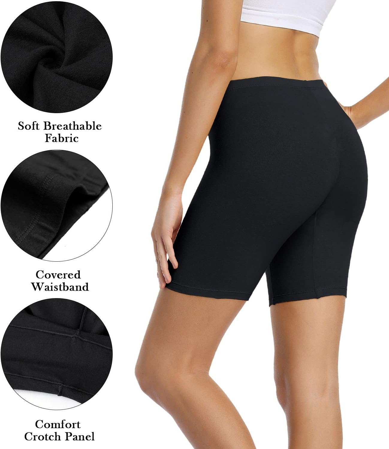 wirarpa Women's Cotton Boy Shorts Underwear Anti Chafing Soft Biker Short Plus Boy Shorts Panties 4 Pack
