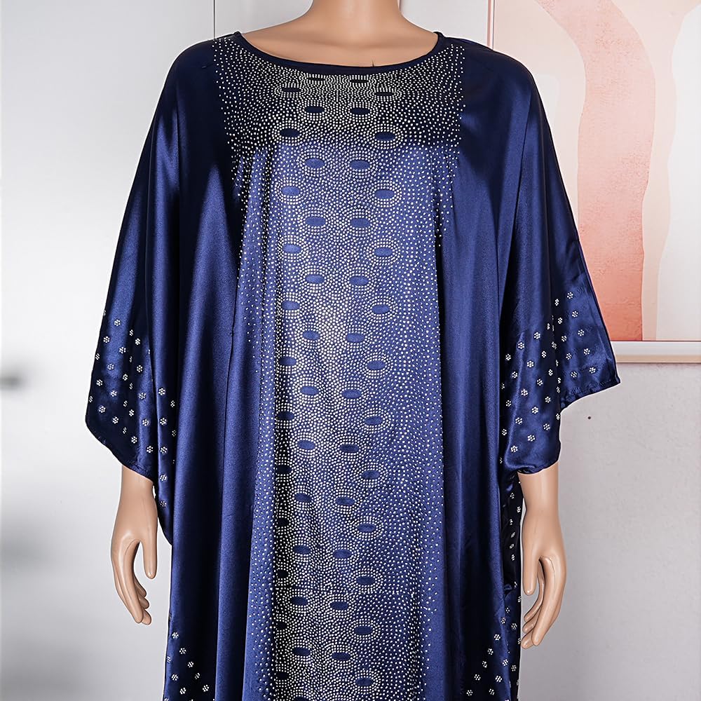 HD African Dresses for Women Fashion Beading Rhinestone Kaftan Maxi Dress