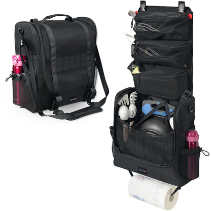 TOPJUM Camp Kitchen Organizer with Hanging Storage & Paper Towel Holder