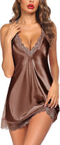 Avidlove Women Lingerie Satin Lace Chemise Nightgown Sexy Full Slips Sleepwear S-4XL