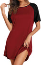 Ekouaer Sleep Shirts for Women Short Sleeve Night Shirts for Sleeping Pullover Nightgown Soft Nightdress S-XXXL