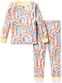 Burt's Bees Baby Girls' Pajamas, 2-Piece Long Sleeve Tee and Pants Organic Cotton PJ Set