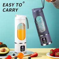 Digital Multimode Juicer Blender, Portable Blender Personal Electric,500ml Portable Juicer For Shakes And Smoothies, Best For Home & Travel (2PCS White Army Green)