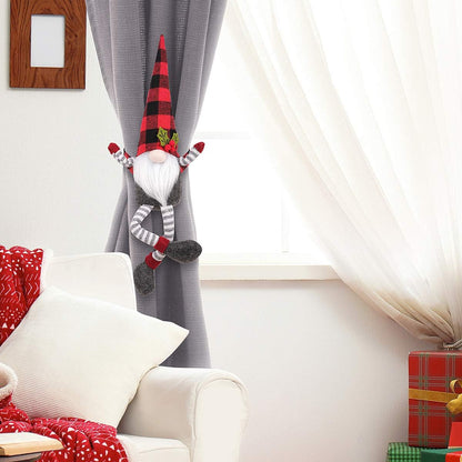 D-FantiX Christmas Curtain Tieback Buckle Set of 2, Mr and Mrs Gnome Curtain Tiebacks Holder Fastener Buckle Window Christmas Ornaments Decorations Home Décor 2025