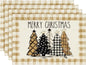 Artoid Mode Waterclor Buffalo Plaid Christmas Trees Placemats Set of 4, 12x18 Inch Winter Table Mats for Outdoor Home Party Kitchen Dining Decor