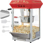 VEVOR Commercial Popcorn Machine, 8 Oz Kettle, 850 W Popcorn Maker on Wheels for 48 Cups per Batch, Theater Style Popper with 3-Switch Control Steel Frame Tempered Glass Doors Cart 1 Scoop 2 Spoons