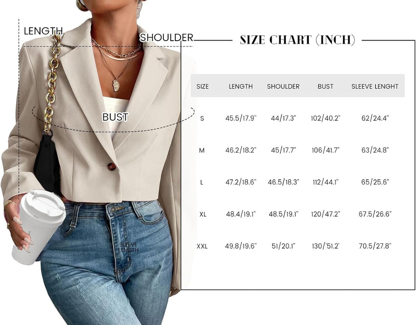 Mina Self Women's 2025 Summer Cropped Blazer Jacket Lightweight Casual Eleglant Fully-Lined Fashion Work Office Blazers