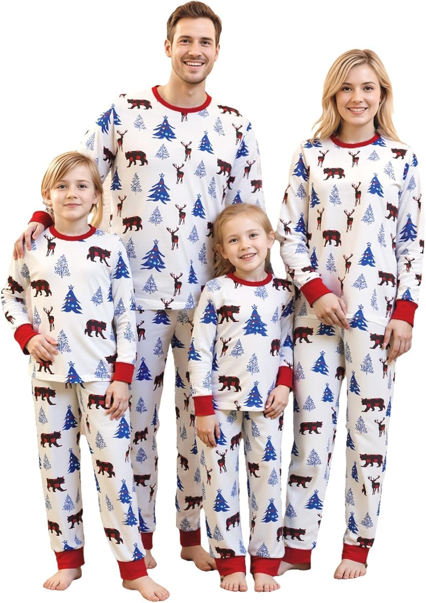 VS&LLWQ Family Christmas Pjs Matching Sets Christmas Pajamas for Family Christmas Elf Pjs Holiday Xmas Jammies Set