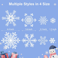 438Pcs Snowflake Window Cling Stickers for Christmas Decorations, 10 Sheets Christmas Window Clings of Different Shapes Xmas Decals for Glass Home Decor Indoor and Outdoor Party Supplies