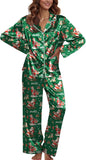 Ekouaer Pajamas For Women Set Silk Pjs 2 Piece Satin Sleepwear Long Sleeve Button Down Lounge Sets With Pant