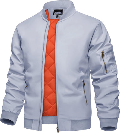7DAY'S Men's Jacket Casual Windproof Bomber Jackets Full Zip Windbreaker Warm Winter Padded Coats